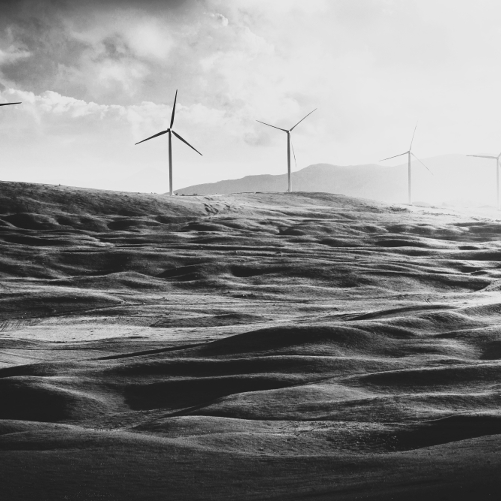 Wind Turbines Black And White